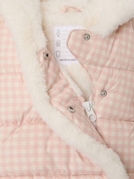 Doudoune bébé fille à capuche bleu glacier+rose poudré 6 - vertbaudet enfant 