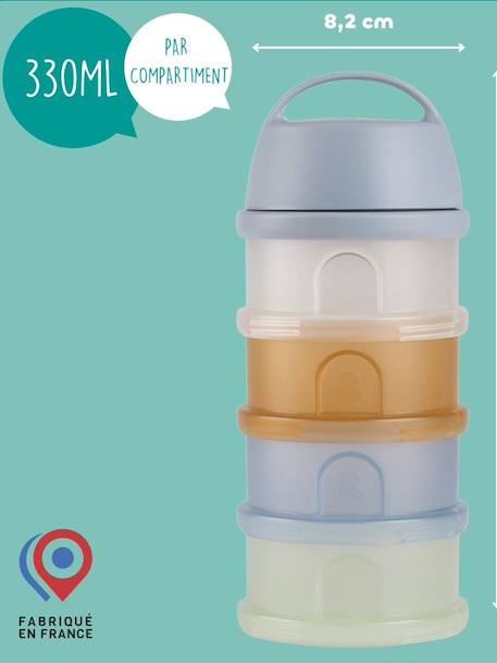 Boîte doseuse de lait 4 compartiments bleu grisé+Cotton white/terracotta+gris+Mineral grey/pink+transparent+vert+vieux rose 3 - vertbaudet enfant 