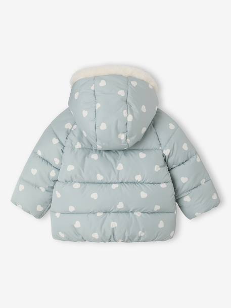 Doudoune bébé fille à capuche bleu glacier+rose poudré 2 - vertbaudet enfant 