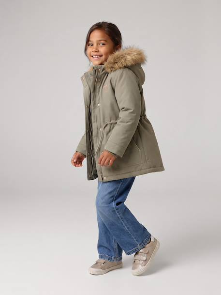 Parka fille 3 en 1 hiver à capuche kaki+noir+PURPLE DARK+sauge+Vert+vert de gris 44 - vertbaudet enfant 