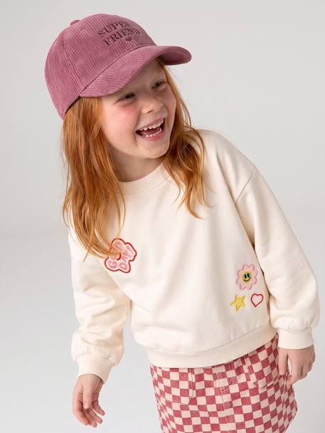 Sweat fille manches longues écru 2 - vertbaudet enfant 