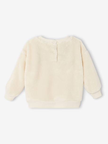 Sweat Noël bébé fille sherpa vanille 2 - vertbaudet enfant 