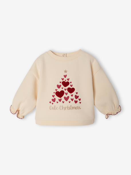 Ensemble Noël bébé fille sweat short collants rouge 3 - vertbaudet enfant 