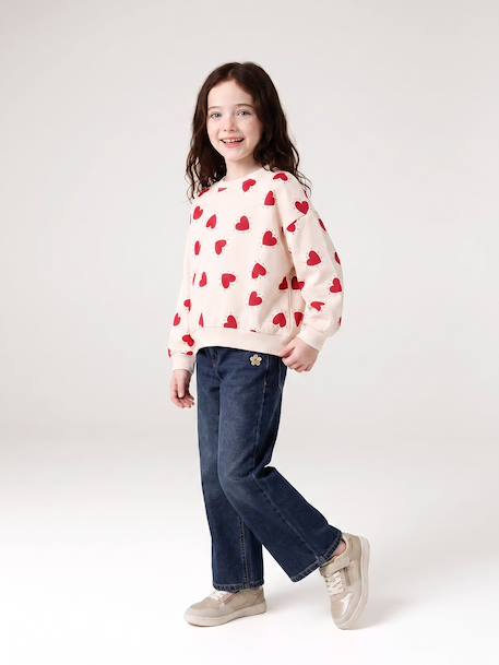 Sweat fille col rond écru+ivoire+rose pâle+taupe 11 - vertbaudet enfant 