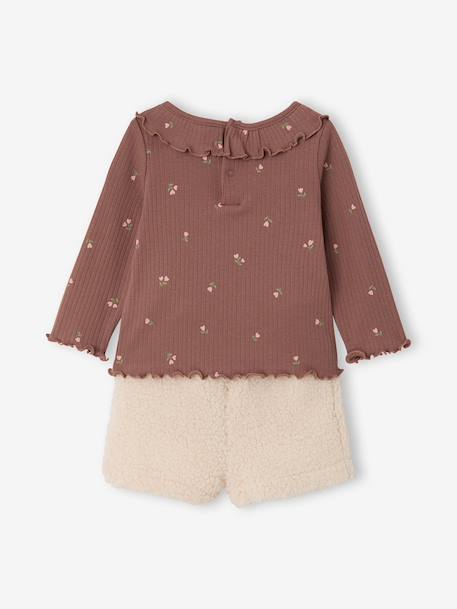 Ensemble t-shirt et short bébé fille chocolat 4 - vertbaudet enfant 
