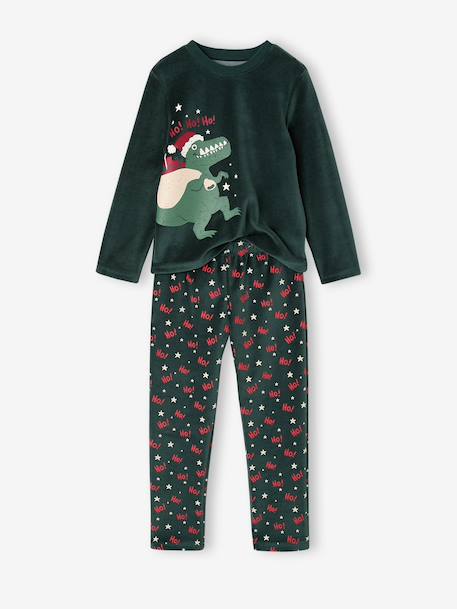 Pyjama garçon noël velours vert sapin 1 - vertbaudet enfant 