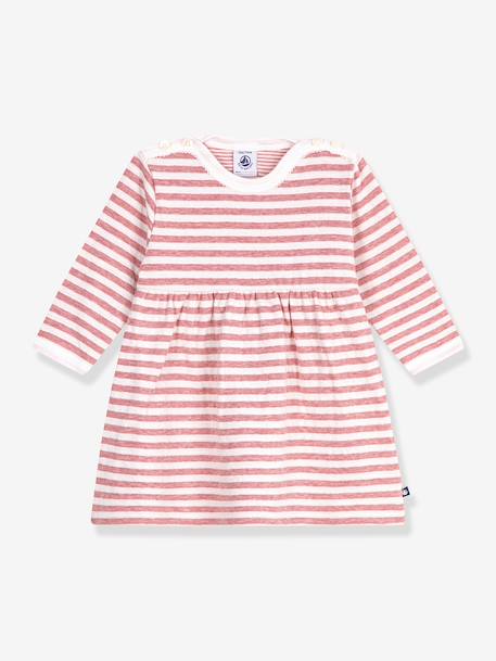 Robe manches longues rose clair 1 - vertbaudet enfant 