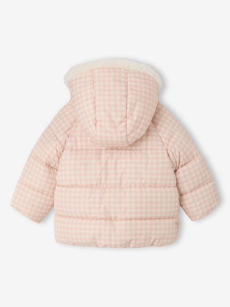 Doudoune bébé fille à capuche bleu glacier+rose poudré 5 - vertbaudet enfant 
