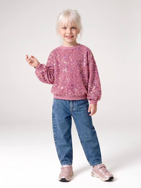 Sweat fille à sequins mauve+turquoise 7 - vertbaudet enfant 