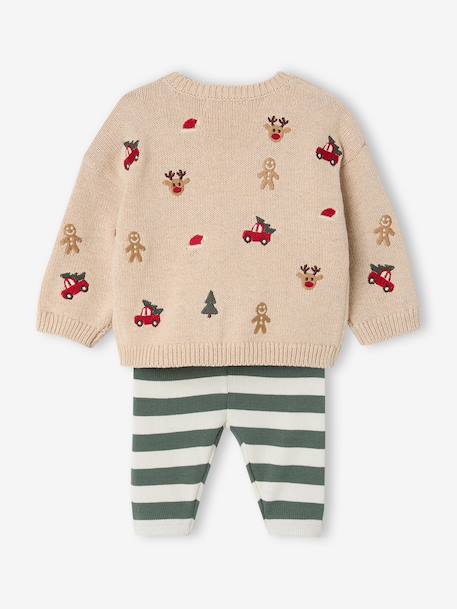Ensemble bébé garçon pull et pantalon beige chiné 4 - vertbaudet enfant 