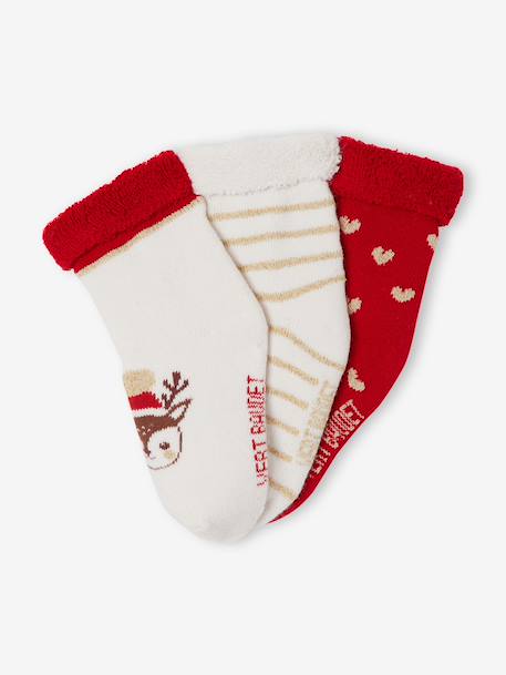 Lot de 3 chaussettes noël écru 2 - vertbaudet enfant 