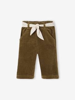 Bébé-Pantalon, jean-Pantalon large en velours ceinture à fleurs bébé