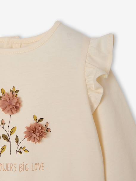 T-shirt manches longues bébé fille écru 2 - vertbaudet enfant 
