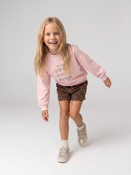 Sweat fille col rond mauve+rose pâle 15 - vertbaudet enfant 