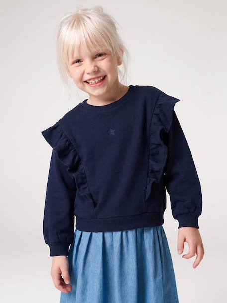 Robe manches longues fille écru+marine 11 - vertbaudet enfant 