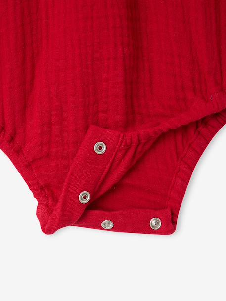 Ensemble barboteuse et collants bébé fille rouge 6 - vertbaudet enfant 
