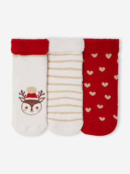 Lot de 3 chaussettes noël écru 3 - vertbaudet enfant 