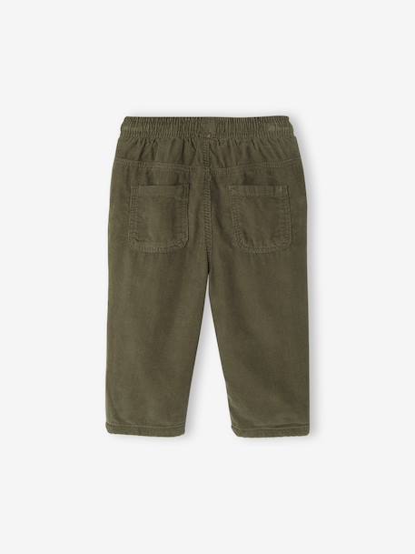 Pantalon velours bébé garçon kaki+marine 2 - vertbaudet enfant 