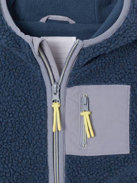 Blouson bébé garçon sherpa à capuche zippé bleu 3 - vertbaudet enfant 