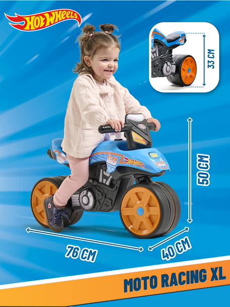 Draisienne moto street avec roues silencieuses Bleu hot wheels+Gris anthracite et orange+Rouge corail+Vert bud racing 5 - vertbaudet enfant 