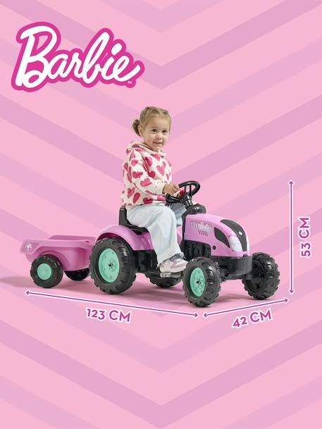 Tracteur à pédales barbie avec remorque Rose barbie 5 - vertbaudet enfant 