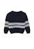 Pull 100% coton bébé garçon Fond indigo raye gris chine 4 - vertbaudet enfant 