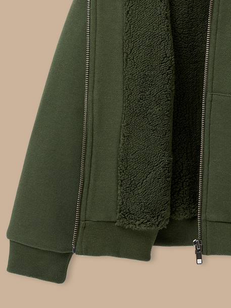 Sweat zippé doublé sherpa garçon Marine+Vert foret 4 - vertbaudet enfant 