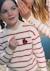 Pull fille Fond blanc casse raye rose 1 - vertbaudet enfant 