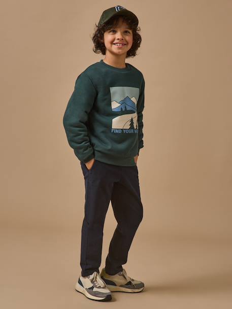 Sweat doublé sherpa garçon Marine+Vert anglais 6 - vertbaudet enfant 