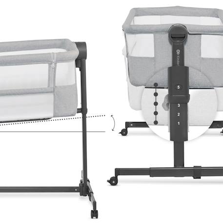 Lit bébé NESTEE UP 2 2 en 1 avec inclinaison du matelas, maille aérée et cadre en acier Beige+Gris 9 - vertbaudet enfant 