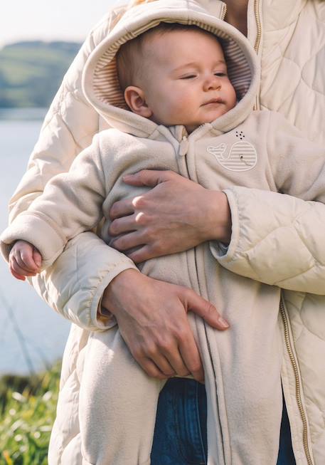 Combinaison à capuche bébé mixte Beige chine 1 - vertbaudet enfant 