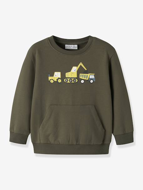 Sweat garçon motifs pelleteuse ou tracteur name it bleu foncé+gris+olive 5 - vertbaudet enfant 
