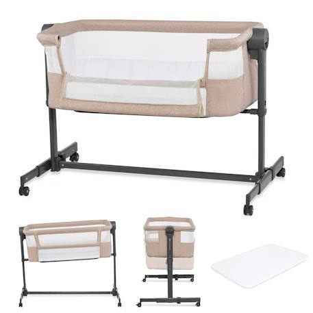 Lit bébé NESTEE UP 2 2 en 1 avec inclinaison du matelas, maille aérée et cadre en acier Beige+Gris 1 - vertbaudet enfant 