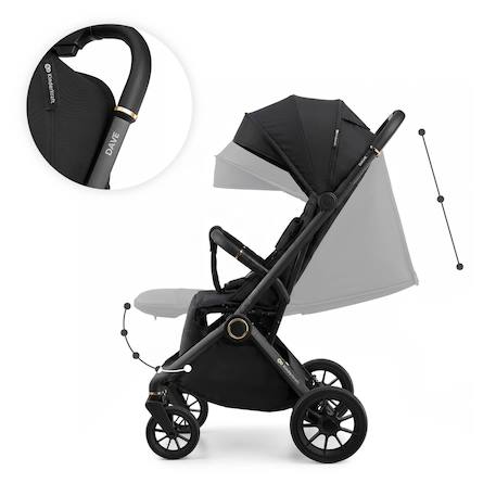 Poussette DAVE pliage automatique à une main, surface de couchage 93 cm, harnais magnétique 22 kg légère Beige+Gris+Marron+Noir 21 - vertbaudet enfant 