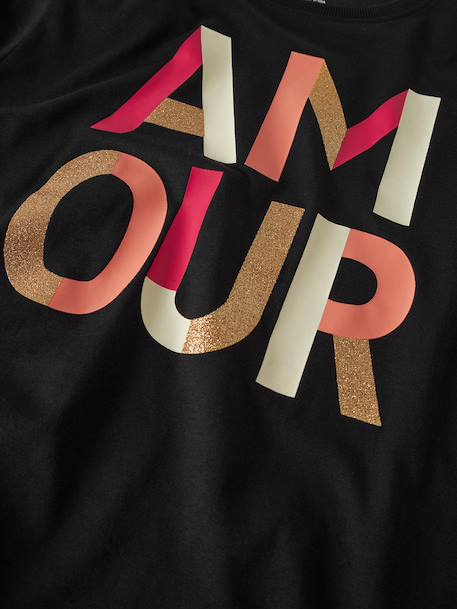 T-shirt manches longues à inscriptions fille name it écru+noir 6 - vertbaudet enfant 