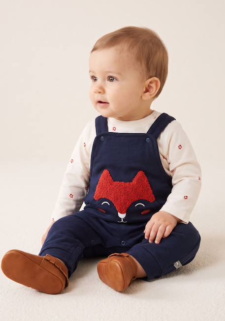 Ensemble salopette + haut 100% coton bébé garçon Indigo 1 - vertbaudet enfant 