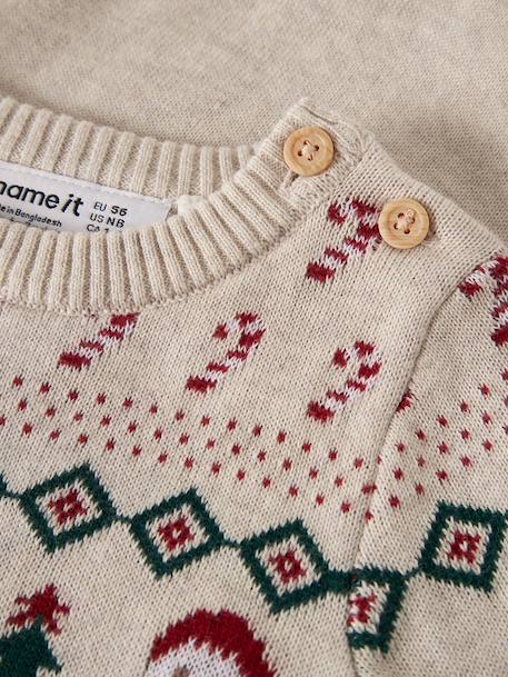 Combinaison de Noël en maille bébé en coton name it beige chiné 3 - vertbaudet enfant 
