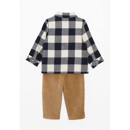 Ensemble pantalon + haut bébé garçon Carreaux indigo 5 - vertbaudet enfant 