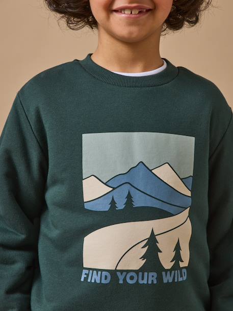 Sweat doublé sherpa garçon Marine+Vert anglais 5 - vertbaudet enfant 