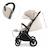 Poussette DAVE pliage automatique à une main, surface de couchage 93 cm, harnais magnétique 22 kg légère Beige+Gris+Marron+Noir 3 - vertbaudet enfant 