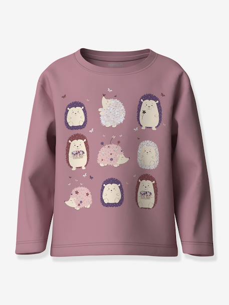 T-shirt manches longues à motifs animaux fille name it bleu foncé+écru+lavande+mauve 7 - vertbaudet enfant 