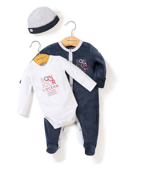 Ensemble bébé 3 pièces bébé garçon Indigo 1 - vertbaudet enfant 