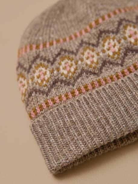 Bonnet jacquard enfant Taupe 2 - vertbaudet enfant 