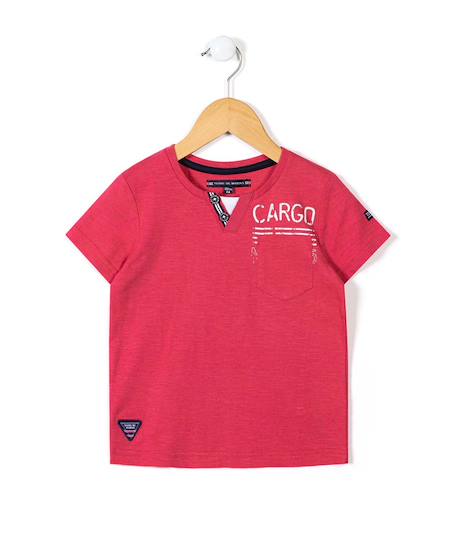 T-shirt manches courtes 100% coton garçon Rouge coquelicot 1 - vertbaudet enfant 
