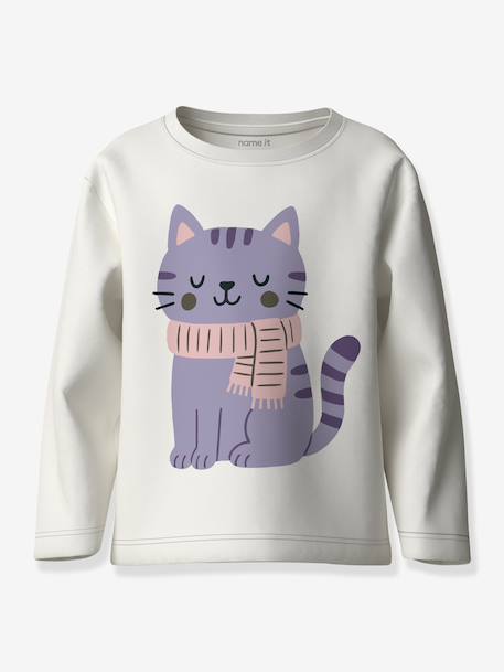 T-shirt manches longues à motifs animaux fille name it bleu foncé+écru+lavande+mauve 3 - vertbaudet enfant 