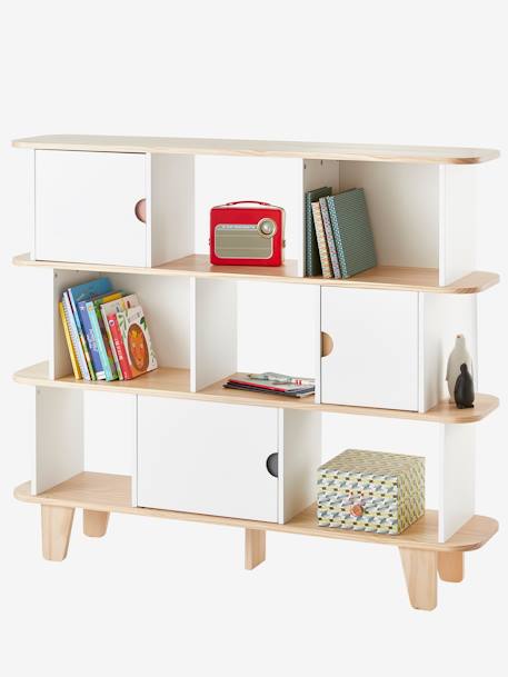 Etagère-bibliothèque SEVENTIES BLANC - BOIS 5 - vertbaudet enfant 