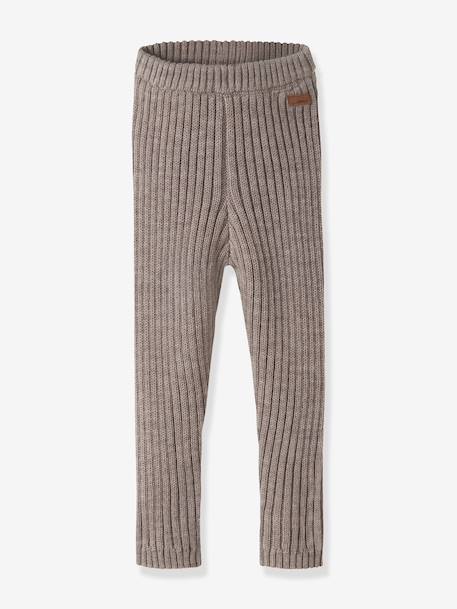 Caleçon long en laine mérinos garçon name it marron chiné 1 - vertbaudet enfant 