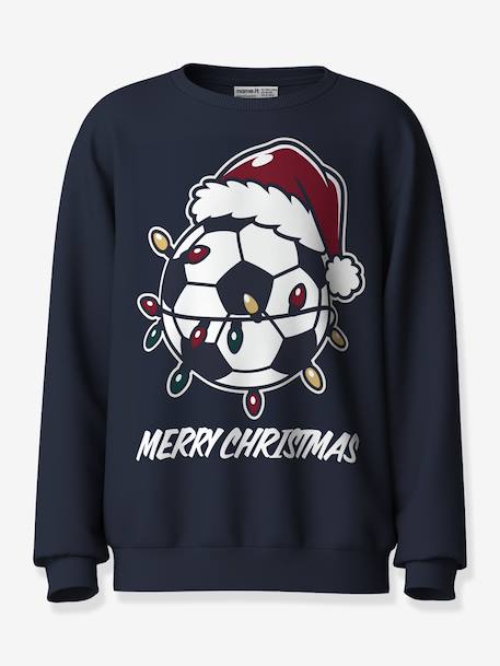 Sweat de Noël garçon name it avoine+bleu foncé+vert foncé 3 - vertbaudet enfant 