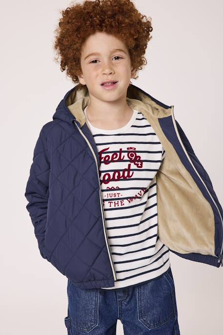 Doudoune à capuche garçon Indigo 1 - vertbaudet enfant 