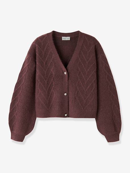 Gilet en maille à boutons perlés fille name it bordeaux 1 - vertbaudet enfant 